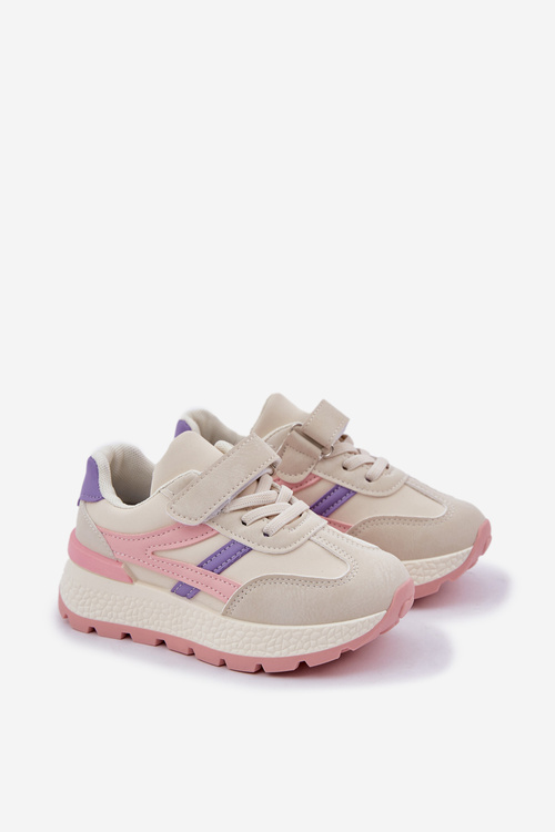 Sneakersy Dziecięce Na Rzep Różowe Savilia