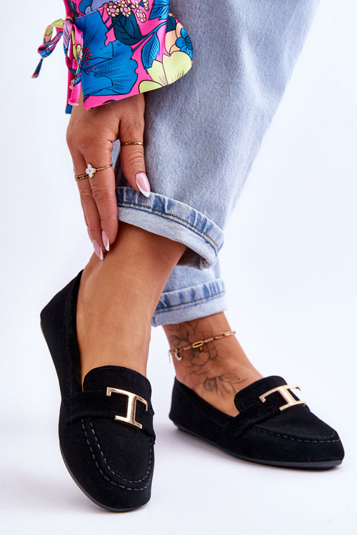 Klasyczne Wsuwane Mokasyny Czarne Carly