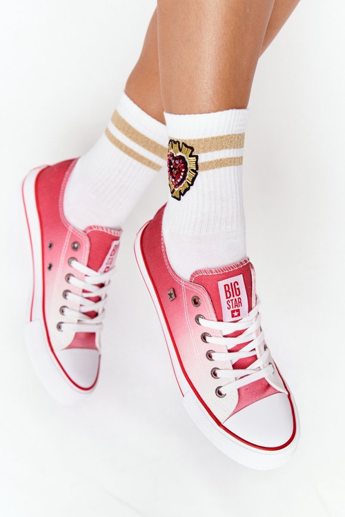 Damskie Trampki BIG STAR HH274130 Ombre Czerwone