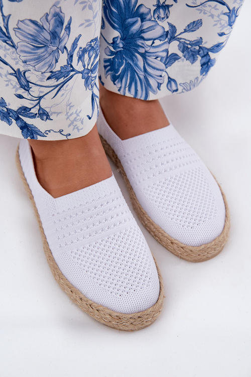 Damskie Espadryle Z Plecionką Vinceza 13624 Białe