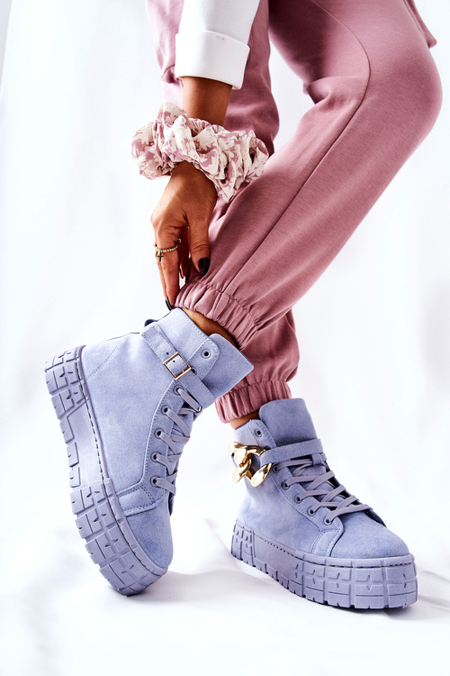 Wysokie Trampki Na Platformie Niebieskie Evenia