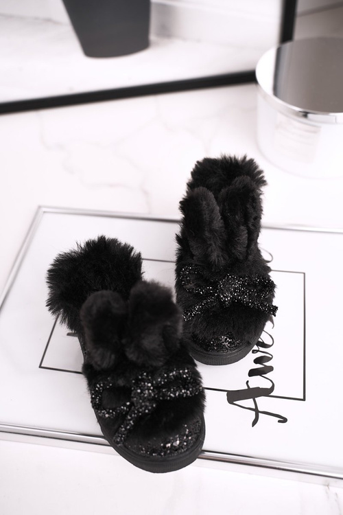 Dziecięce Trampki Ocieplane Czarne Mumi