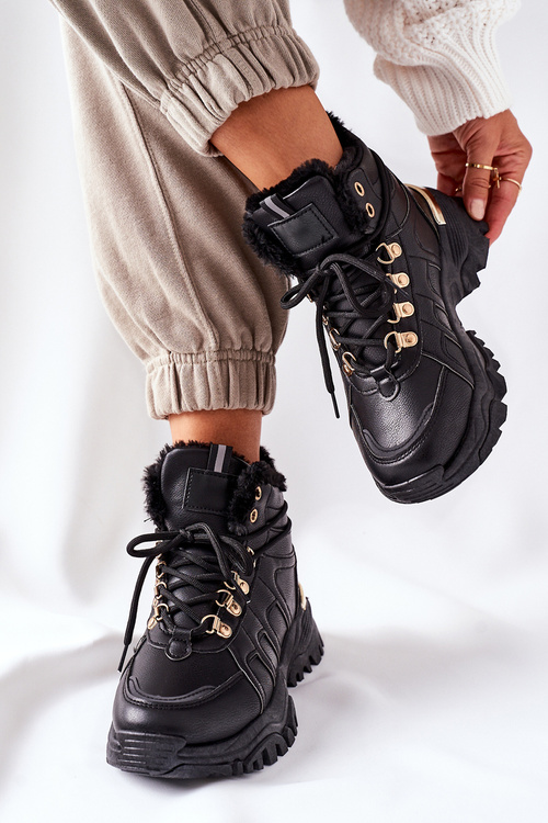 Damskie Ocieplane Trapery Czarne Hareshaw