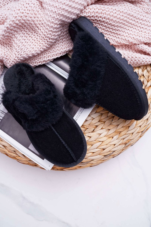 Damskie Klapki Papcie Czarne Mirendy