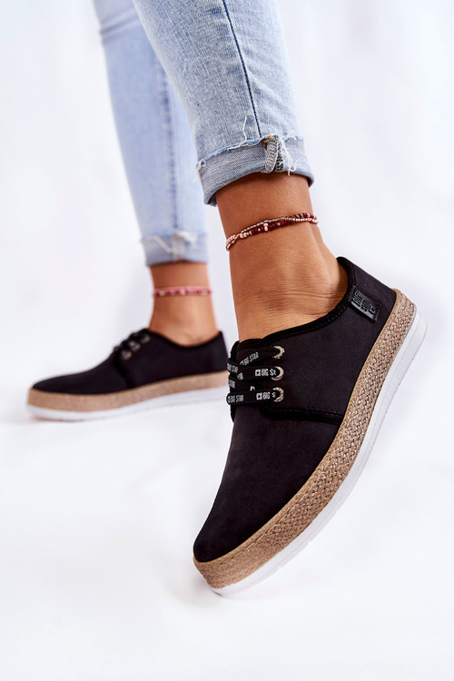 Damskie Niskie Trampki Memory Foam System Big Star KK276004 Czarne