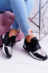 Sportowe Damskie Czarne Buty Snake Elanco