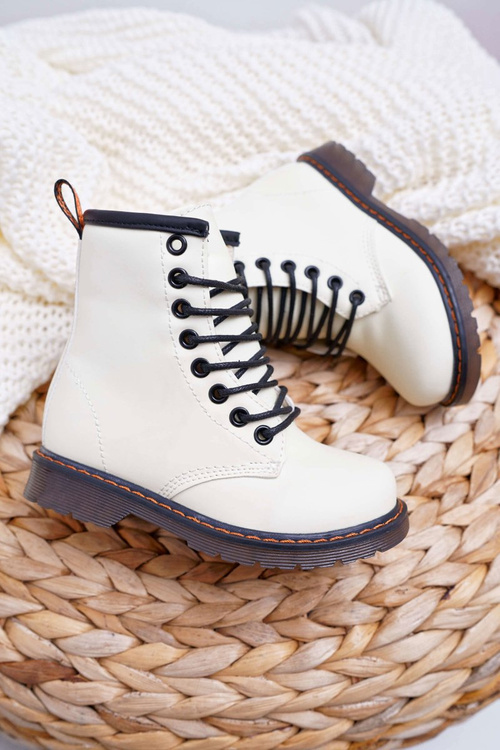 Dziecięce Botki Ocieplane z Suwakiem Fosforyzujące Białe Gabby