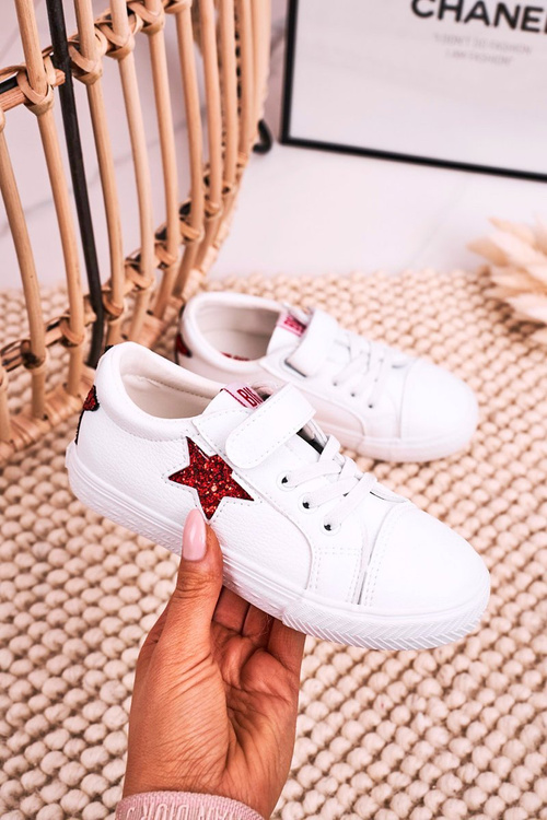 Dziecięce Skórzane Trampki Z Gwiazdą BIG STAR DD374102 Białe