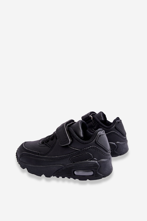 Dziecięce Skórzane Buty Sportowe Na Platformie Czarne Lori