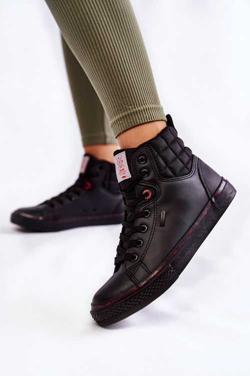 Damskie Wysokie Trampki Cross Jeans KK2R4058C Czarne