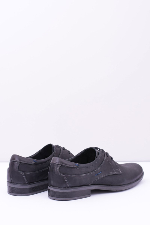 Eleganckie Męskie Skórzane Półbuty Czarne Santiago