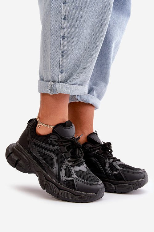 Buty Sportowe Sneakersy Damskie Czarne Timoci