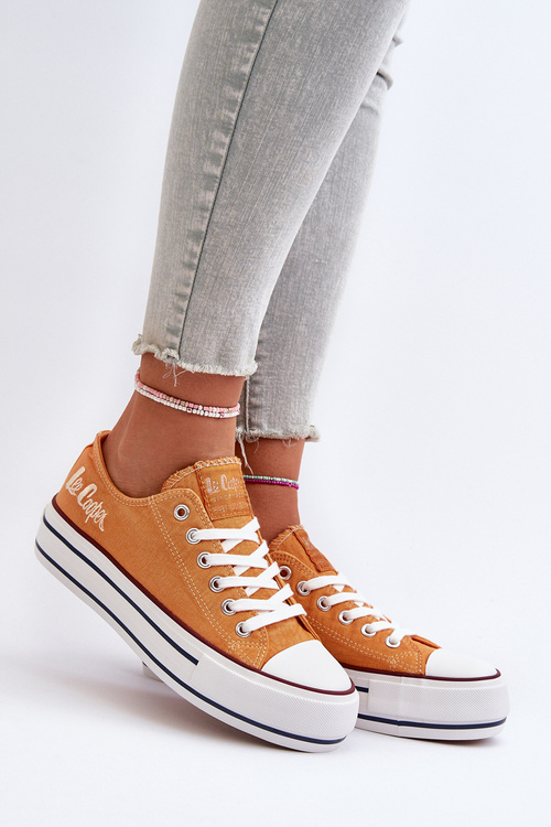 Trampki Damskie Na Grubej Podeszwie Lee Cooper LCW-24-31-2216 Pomarańczowe