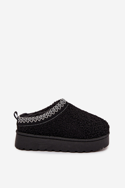 Śniegowce Dziecięce Młodzieżowe Z Futerkiem Typu Baranek Czarne Selathiel