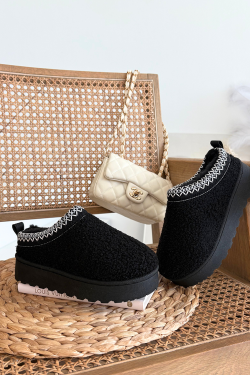 Śniegowce Dziecięce Młodzieżowe Z Futerkiem Typu Baranek Czarne Selathiel