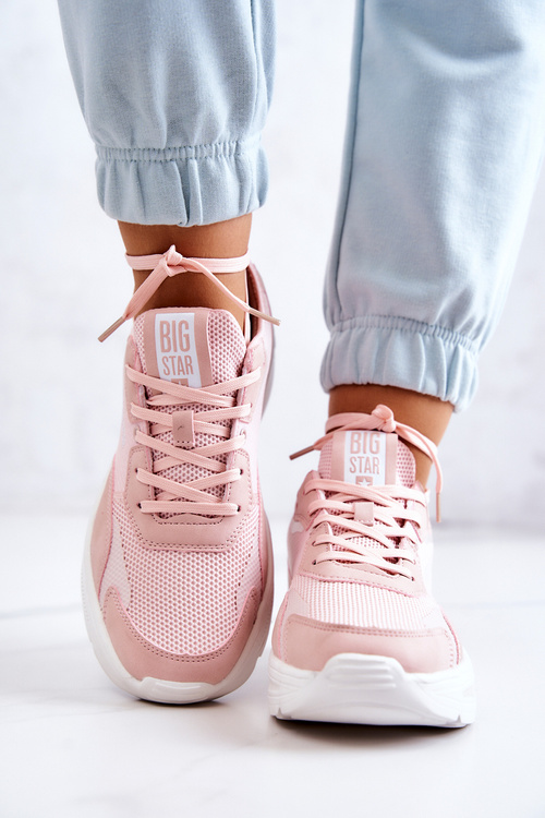 Modne Sneakersy Buty Sportowe Big Star JJ274595 Różowe