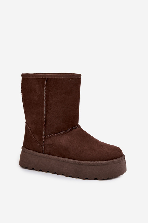 Damskie Śniegowce Ocieplone Futerkiem Czekoladowe Abrams