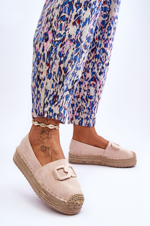 Damskie Klasyczne Espadryle Na Platformie Beżowe Maurine