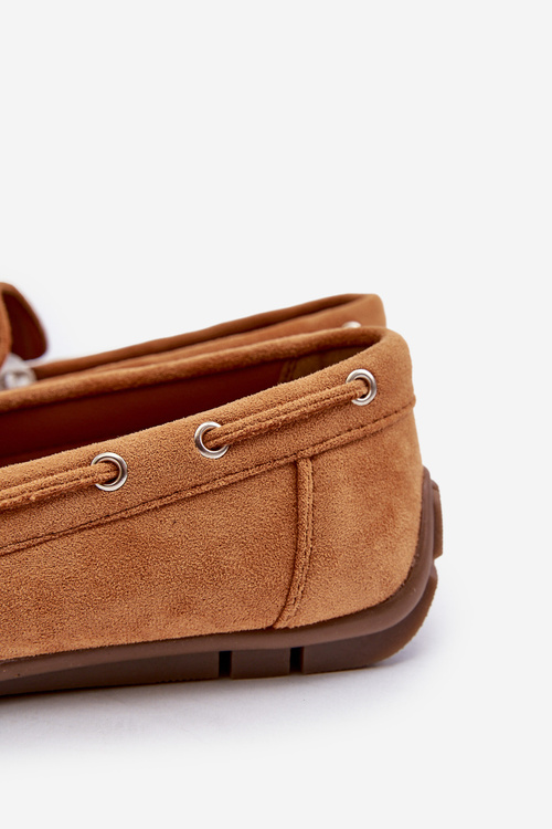 Męskie Zamszowe Wsuwane Mokasyny Camel Rayan