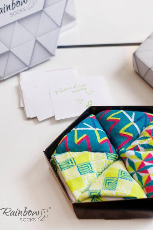 Skarpetki Rainbow Socks W Geometryczne Wzory 3 Pary