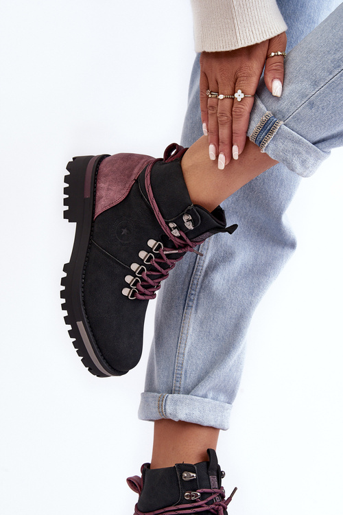 Trapery Sznurowane Czarne Big Star MM274318