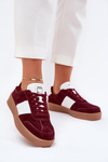 Zamszowe Sneakersy Damskie Daniel Lopez Just Dare SS2D4023 Bordowe