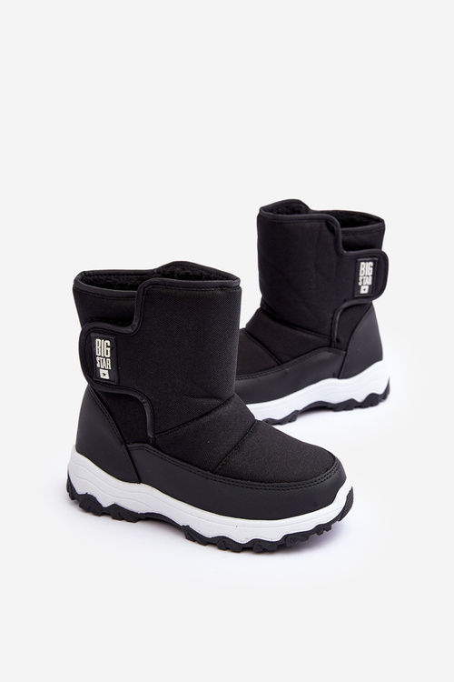 Śniegowce Ocieplane Na Rzep Dziecięce Czarne Big Star MM374119