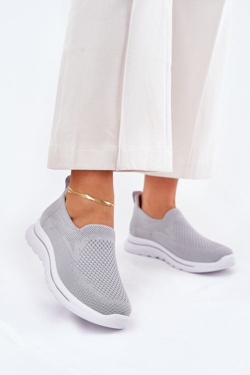 Damskie Tenisówki Materiałowe Wsuwane Szare Adiora