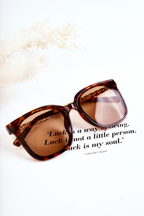 Damskie Okulary Przeciwsłoneczne Marmurkowe V130035 Brązowe