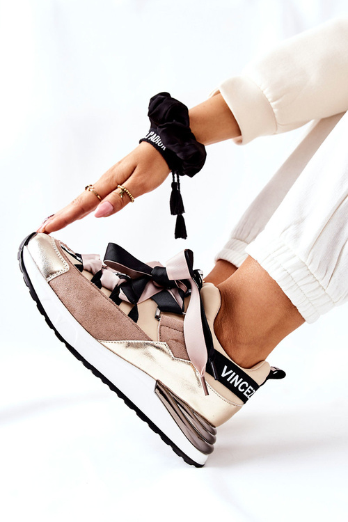 Sportowe Buty Sneakersy Beżowe Dexla