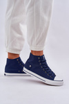Damskie Wysokie Trampki Big Star DD274333 Granatowe
