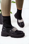 Botki Workery Z Łańcuchami Czarne Walk This Way