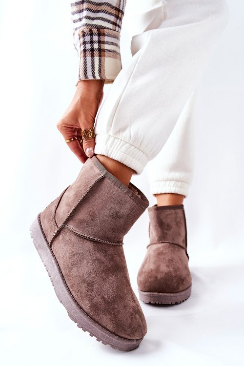 Śniegowce Ocieplane Futerkiem Brązowe Vicandi