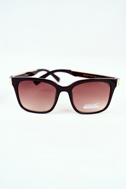 Okulary Przeciwsłoneczne Złote Prius PR-V43 Czarny Brązowy Gradient
