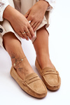 Damskie Zamszowe Mokasyny Camel Lenvie