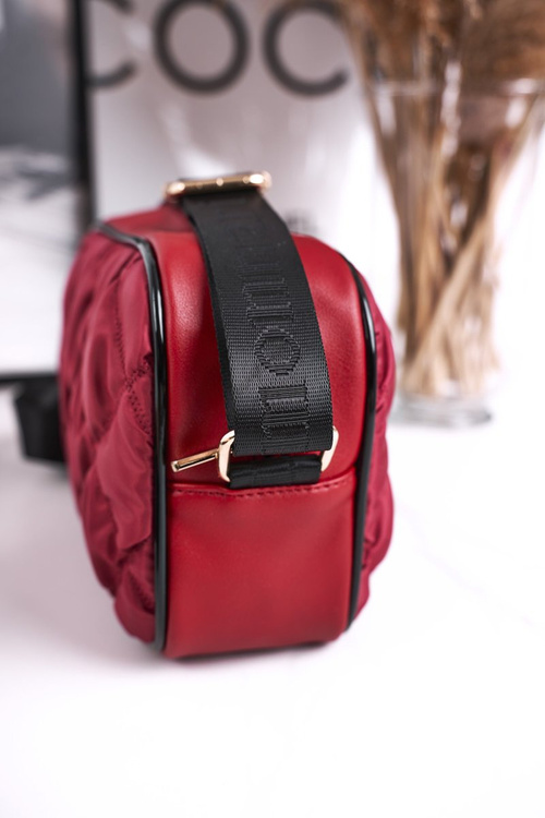Damska Torebka Listonoszka MONNARI BAG4010-005 Pikowana Burgundowa