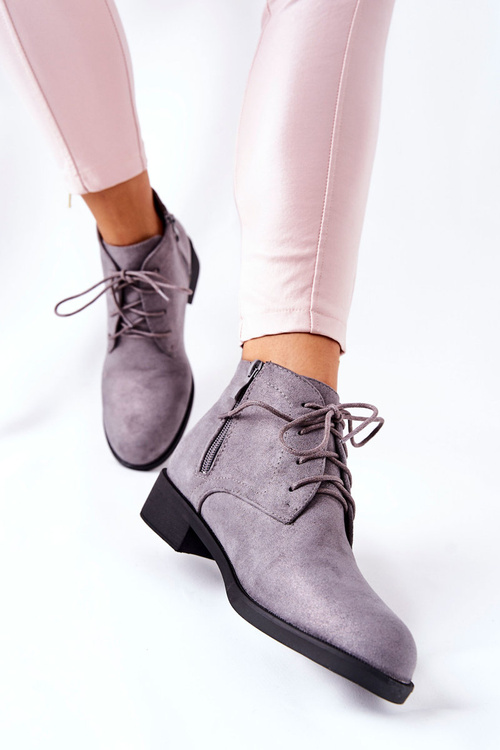 Ocieplane Botki Na Suwak Szare Malitea