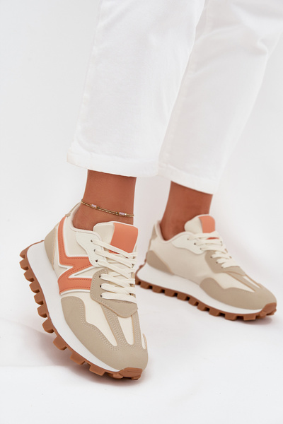 Sneakersy Buty Sportowe Damskie Beżowe Kalelia