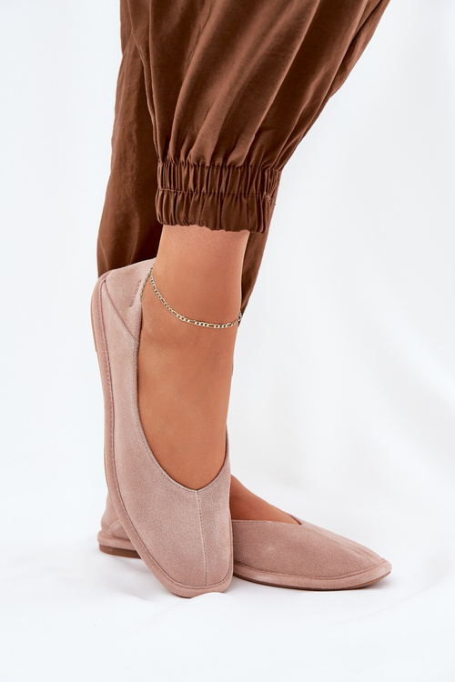 Zamszowe Baleriny Damskie Big Star RR274081 Różowe