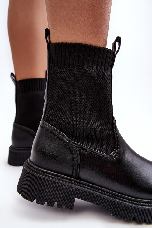 Botki Na Płaskim Obcasie Czarne Big Star MM2745432