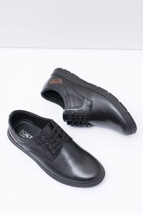 Czarne Męskie Półbuty Casual Manifesto