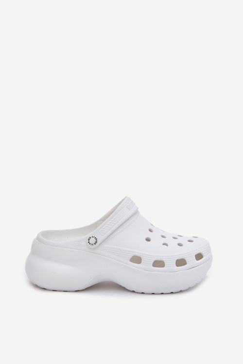 Piankowe Klapki Damskie Na Masywnej Podeszwie Big Star RR274A119 Białe