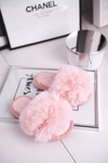 Dziecięce Papcie Klapki z Futerkiem Jasny Róż Snow Ball