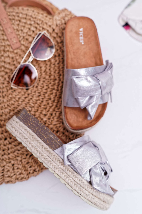 Klapki Damskie Vices Srebrne 6275