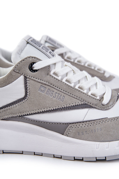 Męskie Sportowe Buty Big Star KK174021 Biało-Szare