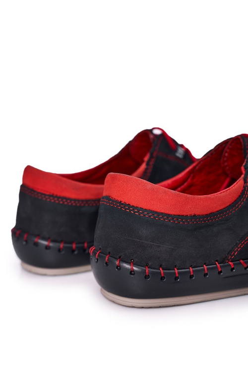 Męskie Skórzane Półbuty BEDNAREK Granatowe