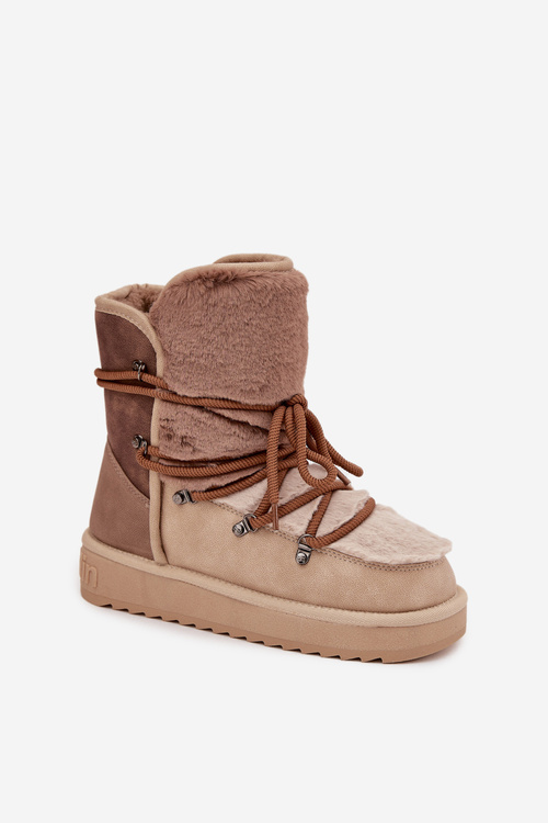 Śniegowce Damskie Z Futerkiem D.Franklin DFSH370012 Beżowe