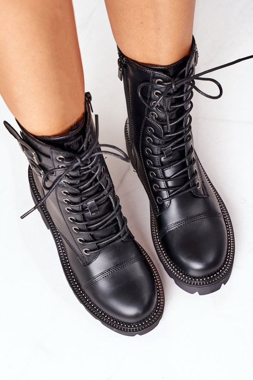 Damskie Ocieplane Workery Big Star II274113 Czarne