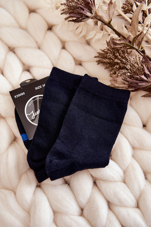 Damskie Bawełniane Skarpetki Niebieski Wzór Granatowe