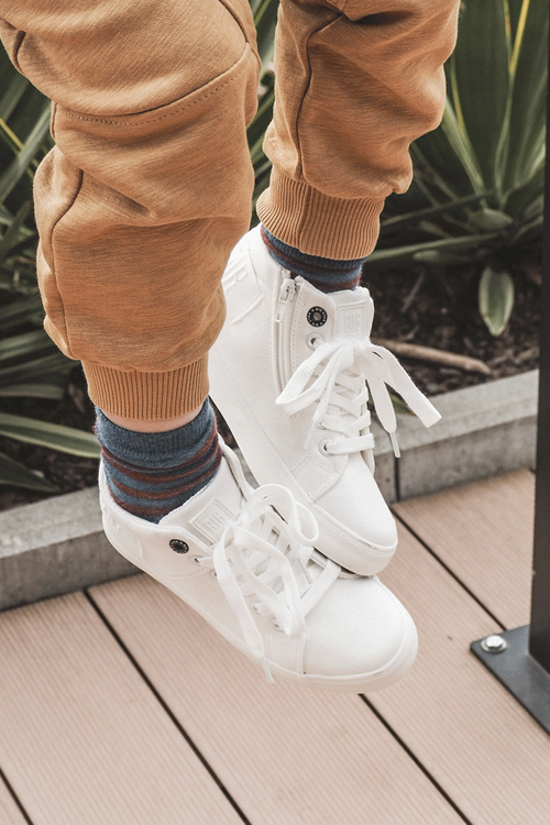 Dziecięce Klasyczne Wysokie Trampki Big Star LL374002 Białe